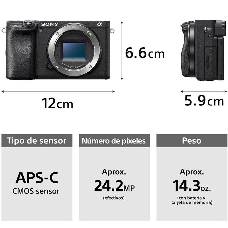 Sony Alpha 6400 24.2MP WiFi/Bluetooth + Objetivo 18-135mm F3.5-5.6 OSS