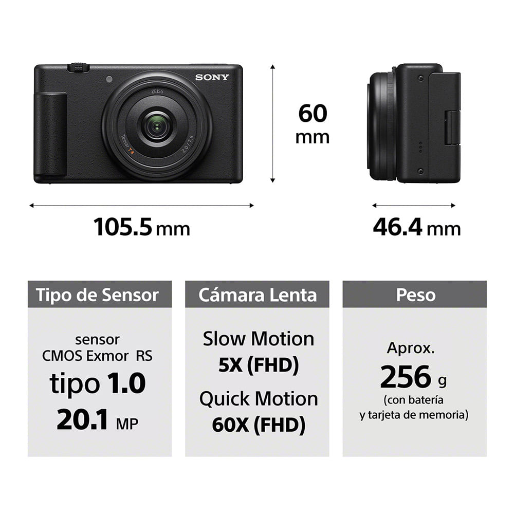Sony Cámara digital ZV-1 para creadores de contenido, vlogging y ,  con pantalla abatible, micrófono incorporado, video 4K HDR, pantalla  táctil